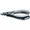 Une pince Knipex, grise et noire, pour les travaux de précision. Inscriptions sur les poignées : KNIPEX, Cu/hard Ø 0,2-1,3/max. 0,4mm, et plus.