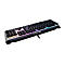 Schwarze Cougar Gaming-Tastatur mit RGB-Hintergrundbeleuchtung auf weißem Hintergrund.