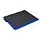 Schwarzes rechteckiges Mauspad mit blauem Leuchtband, Cougar Logo. Kabelanschluss links.