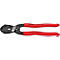Pince coupante Knipex rouge et noire. Inscription : Knipex 71 31 200. C/V max. Piano 3,6 mm.