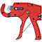 Coupe-tube rouge avec lame, marque KNIPEX, modèle 94 10 185, pour tubes de 6 à 35 mm de diamètre.