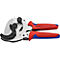 Pince à dénuder, poignées rouge-bleu avec texte "KNIPEX 90 25 40 GERMANY".