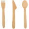 Couverts jetables Papstar Pure, cuillère, L 157 mm, biodégradable, en bois de bouleau certifié FSC®, brun clair, 100 pièces