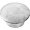 A metallic round knob with a slightly domed lid and a cylindrical base, likely made of aluminum.