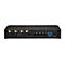 Schwarzes Netzwerkgerät mit zahlreichen Anschlüssen, darunter USB, Ethernet und Antennen. Beschriftung: WAN, Expansion, SFP/SFP+