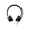 Schwarzes On-Ear-Headset mit Kopfbügel und Mikrofonarm vor weißem Hintergrund.