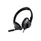 Schwarzes Creative On-Ear-Headset mit Kopfbügel, weichen Ohrpolstern und schwenkbarem Mikrofonarm auf weißem Grund.