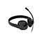 Schwarzes Creative On-Ear-Headset mit verstellbarem Mikrofonarm und Kabel vor weißem Hintergrund.