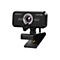 Schwarze Webcam von Creative, mit Objektiv und Mikrofon. Aufschrift: Live! Cam.
