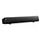 Schwarze Soundbar mit "Creative" Schriftzug. Steht auf zwei kleinen Füßen.