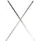 Two silver metal struts crossing in X-shape.