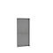 Gray, vertically ribbed cabinet with two doors, white background.