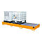 Cubeta AW 1000-3, para 3 contenedores IBC de 1000 l o 10 bidones de 200 l, L 3850 x A 1300 x H 340 mm, accesible por debajo, amarillo-naranja