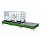 Cubeta AW 1000-3, para 3 contenedores IBC de 1000 l o 10 bidones de 200 l, L 3850 x A 1300 x H 340 mm, accesible por debajo, verde reseda