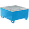 Cubeta BAUER AW-1/PE, con rejilla, 200 l, ancho 815 x fondo 815 x alto 470 mm, azul