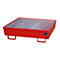 Cubeta colectora BAUER AM-4/A, con rejilla, acero, 245 l, An 1200 x P 1200 x Al 335 mm, rojo