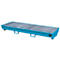 Cubeta colectora BAUER AM-4/B, con rejilla, acero, 233 l, An 2400 x P 800 x Al 285 mm, azul