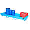 Cubeta colectora BAUER AO-4/B, acero, 280 l, An 2400 x P 800 x Al 285 mm, azul