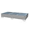 Cubeta colectora BAUER AW 1000-2/PE con rejilla, 2 IBC 1000 l, An 2665 x P 1315 x Al 440 mm, gris