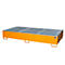 Cubeta colectora BAUER AW 1000-2/PE con rejilla, 2 IBC 1000 l, An 2665 x P 1315 x Al 440 mm, naranja