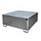 Cubeta colectora BAUER AW 1000/PE con rejilla, IBC 1000 l, An 1475 x P 1475 x Al 625 mm, galvanizado