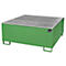 Cubeta colectora BAUER AW 1000/PE con rejilla, IBC 1000 l, An 1475 x P 1475 x Al 625 mm, verde