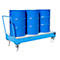 Cubeta colectora de acero con ruedas + asidero, 1800 x 800 mm, azul RAL 5012