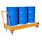Cubeta colectora de acero con ruedas + asidero, 1800 x 800 mm, naranja RAL 2000