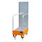 Cubeta colectora móvil LPW 60-3, con pared de placas perforadas, de acero, capacidad 2 barriles de 60 l, naranja