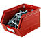 Cubo de almacenamiento abierto Schäfer Shop Select, acero, L 238 x An 149 x Al 128 mm, 3,5 l, 8 kg, RAL 3000 (rojo fuego)