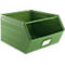 Cubo de almacenamiento abierto Schäfer Shop Select, con barra de apoyo, L 550 x An 458 x Al 300 mm, 60 l, 130 kg, acero, RAL 6011 (verde resada)