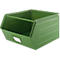 Cubo de almacenamiento abierto Schäfer Shop Select, con barra de apoyo, L 550 x An 458 x Al 300 mm, 60 l, 130 kg, acero, RAL 6011 (verde resada)