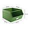 Cubo de almacenamiento abierto Schäfer Shop Select, con barra de apoyo, L 550 x An 458 x Al 300 mm, 60 l, 130 kg, acero, RAL 6011 (verde resada)