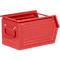 Cubo de almacenamiento abierto Schäfer Shop Select, con barra de transporte, L 377 x An 211 x Al 201 mm, 11,5 l, 60 kg, acero, RAL 3000 (rojo fuego)