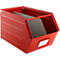 Cubo de almacenamiento abierto Schäfer Shop Select, con barra de transporte, L 550 x An 307 x Al 298 mm, 40 l, 150 kg, acero, RAL 3000 (rojo fuego)