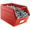 Cubo de almacenamiento abierto Schäfer Shop Select, con barra de transporte, L 550 x An 307 x Al 298 mm, 40 l, 150 kg, acero, RAL 3000 (rojo fuego)