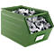 Cubo de almacenamiento abierto Schäfer Shop Select, con barra de transporte, L 550 x An 307 x Al 298 mm, 40 l, 150 kg, acero, RAL 6011 (verde resada)