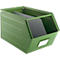 Cubo de almacenamiento abierto Schäfer Shop Select, con barra de transporte, L 550 x An 307 x Al 298 mm, 40 l, 150 kg, acero, RAL 6011 (verde resada)