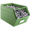 Cubo de almacenamiento abierto Schäfer Shop Select, con barra de transporte, L 550 x An 307 x Al 298 mm, 40 l, 150 kg, acero, RAL 6011 (verde resada)