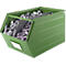 Cubo de almacenamiento abierto Schäfer Shop Select, con barra de transporte, L 550 x An 307 x Al 298 mm, 40 l, 150 kg, acero, RAL 6011 (verde resada)