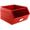 Cubo de almacenamiento abierto Schäfer Shop Select, con barra de transporte, L 550 x An 458 x Al 300 mm, 60 l, 130 kg, acero, RAL 3000 (rojo fuego)