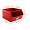 Cubo de almacenamiento abierto Schäfer Shop Select, con barra de transporte, L 550 x An 458 x Al 300 mm, 60 l, 130 kg, acero, RAL 3000 (rojo fuego)