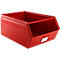 Cubo de almacenamiento abierto Schäfer Shop Select, con barra de transporte, L 732 x An 459 x Al 300 mm, 84 l, 180 kg, acero, RAL 3000 (rojo fuego)