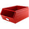 Cubo de almacenamiento abierto Schäfer Shop Select, con barra de transporte, L 732 x An 459 x Al 300 mm, 84 l, 180 kg, acero, RAL 3000 (rojo fuego)