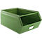 Cubo de almacenamiento abierto Schäfer Shop Select, con barra de transporte, L 732 x An 459 x Al 300 mm, 84 l, 180 kg, acero, RAL 6011 (verde resada)