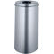 Cubo de basura, para uso interior, volumen 50 l, tapa autoextinguible, Ø 335 x H 625 mm, acero con recubrimiento de polvo, plata/plata
