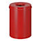Cubo de basura, para uso interior, volumen 50 l, tapa autoextinguible, Ø 335 x H 625 mm, acero con recubrimiento de polvo, rojo/rojo