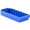 Cubo de estantería RK 400, poliestireno, L 408 x A 162 x H 66 mm, 8 compartimentos, para estanterías de 400 mm de profundidad, azul