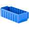 Cubo de estantería RK 421, poliestireno, L 408 x A 162 x H 115 mm, 8 compartimentos, para estanterías de 400 mm de profundidad, azul