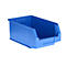 Cubos de almacenamiento de frente abierto SSI Schäfer LF 321, polipropileno, 7,5 l, azul, 7 piezas